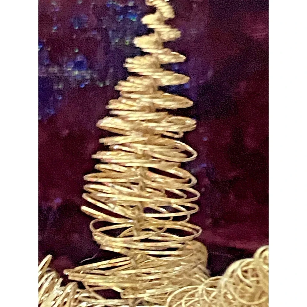 NEW ~ Dept 56 ~Lot of 3 Christmas ORNAMENTS Gold-Tone TWISTED WIRE Sparkly STAR